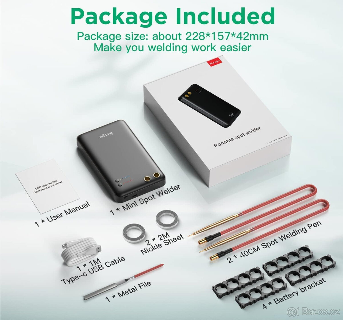 Mini přenosná aku bodová svářečka Kerpu 5000mAh - 6