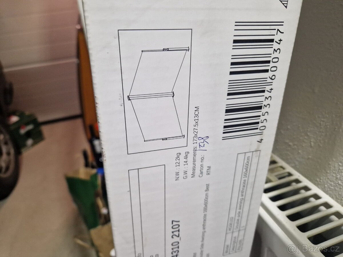 markýza dvojitá boční, rozm.160 x 600cm, antracitová - 6