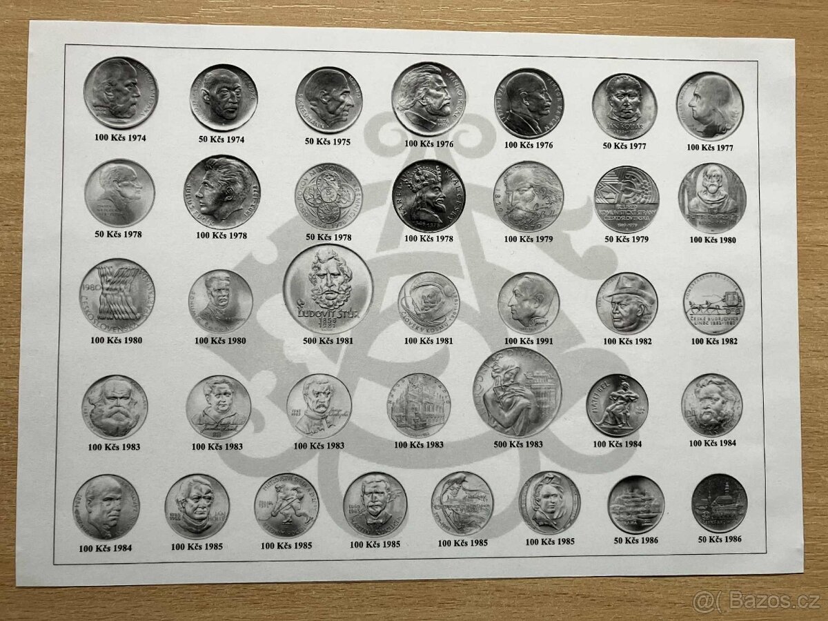 Sada komplet pamětní mince stříbro 1947-1993 Československo - 6