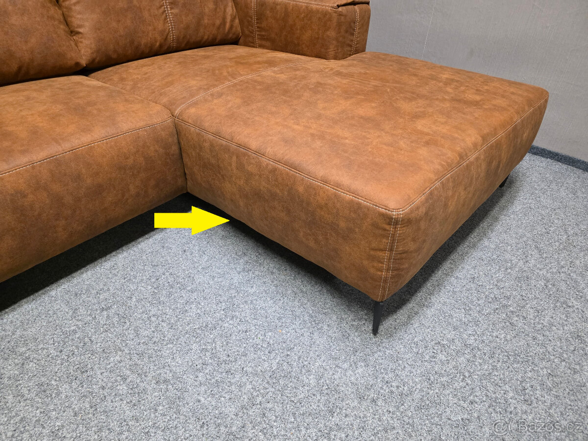Nová hnědá rohová sedačka GABRIELA - 6