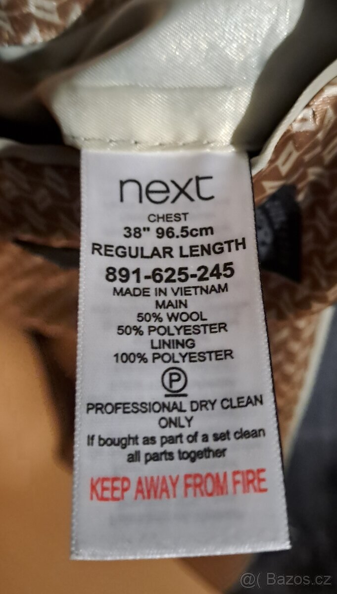 Pánské slim formální sako Next/38R-M/2x52cm - 6