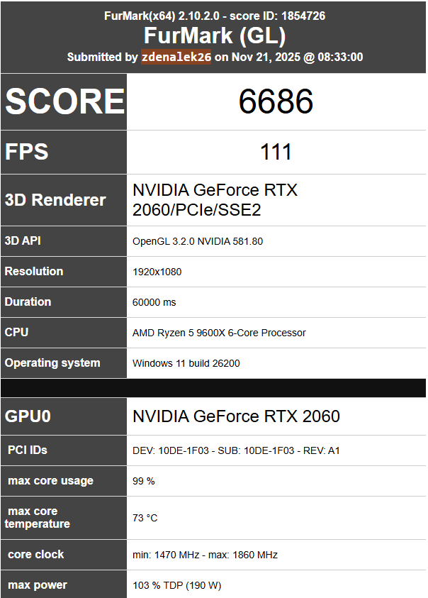 GeForce RTX 2060 GAINWARD Ghost 12GB GDDR6 - 6