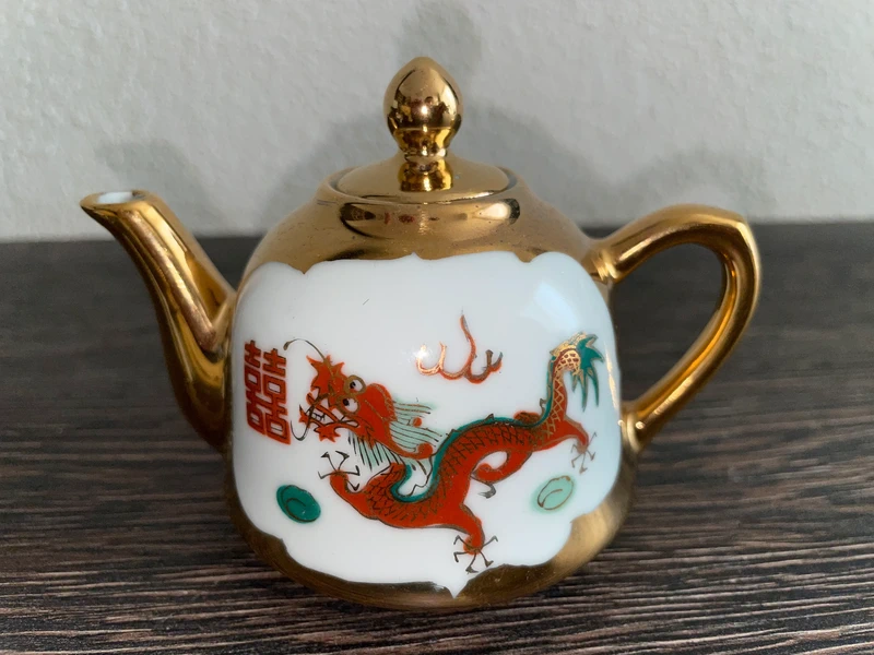 Značený čínský čajový servis porcelánový drak - 6