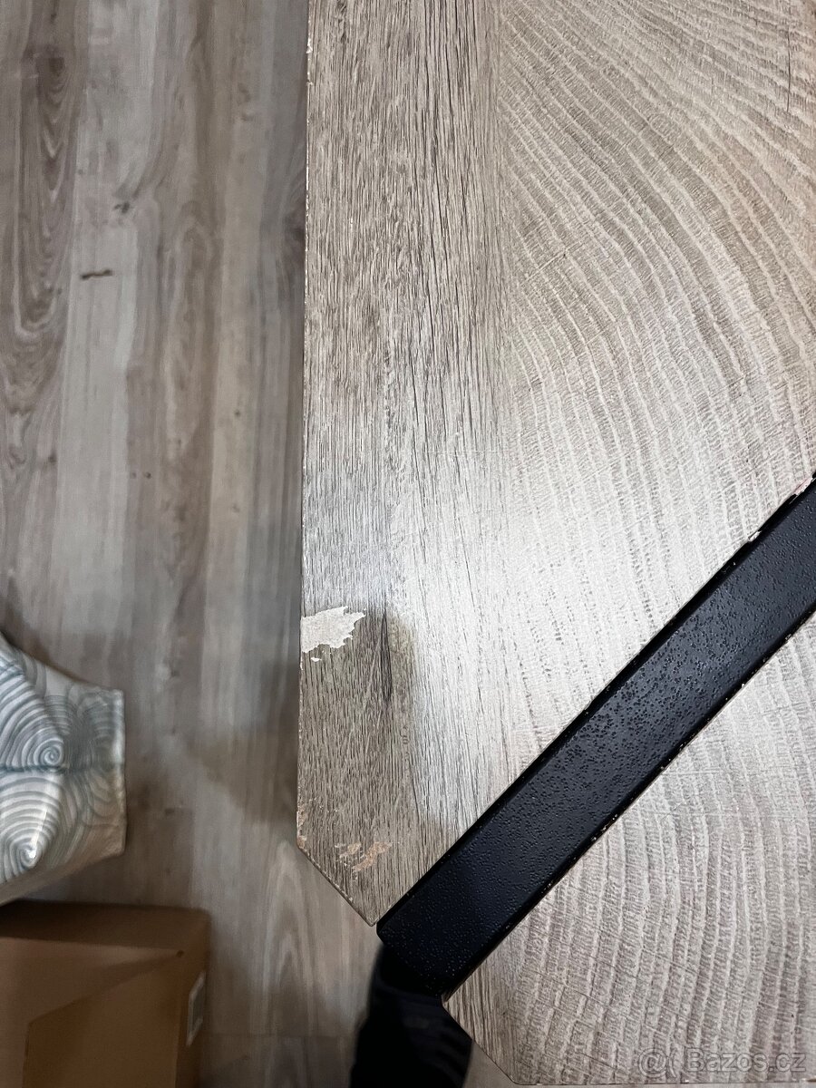 jídelní stůl - industriální styl, kovové nohy s masivní desk - 6