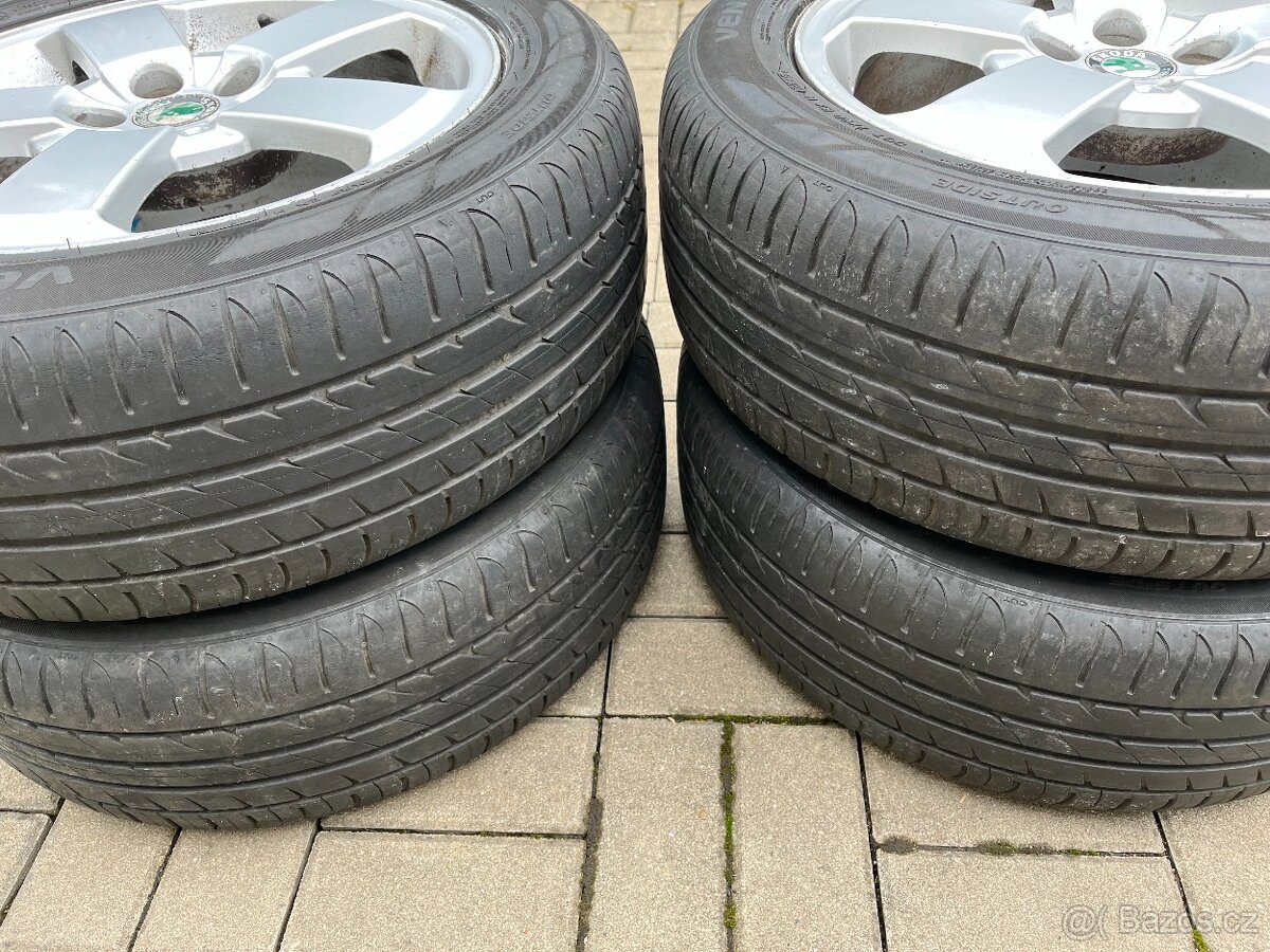 4x alu disky 5x100 R16, letní pneu 70% - 6