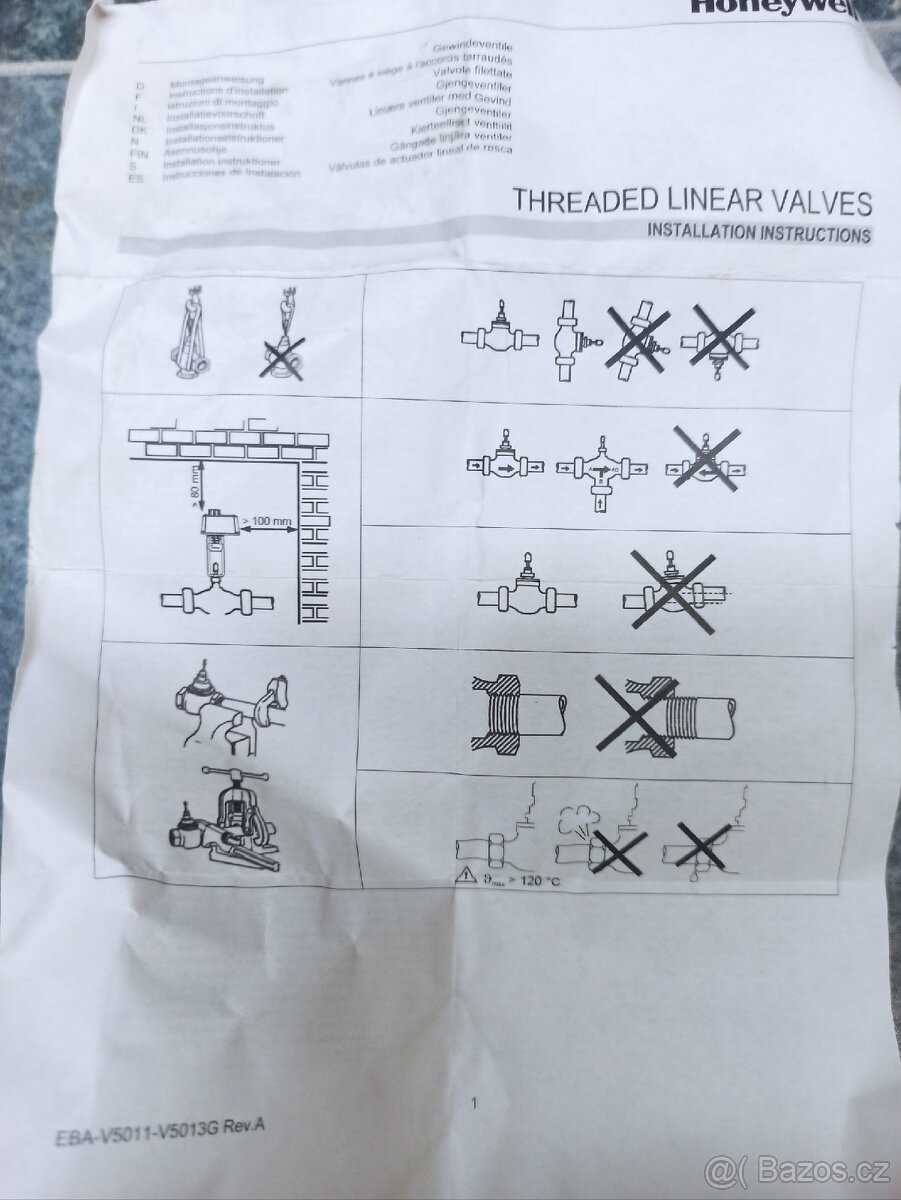 Prodám nový trojcestný ventil Honeywell - 6