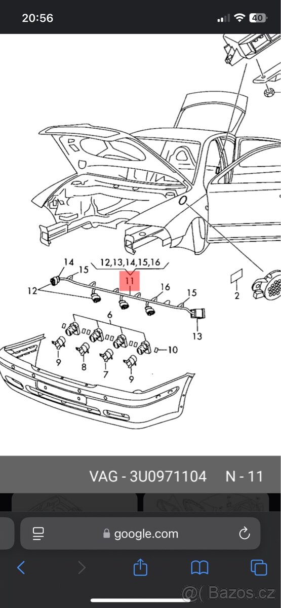 Svazek parkovacích senzorů Superb I - 6