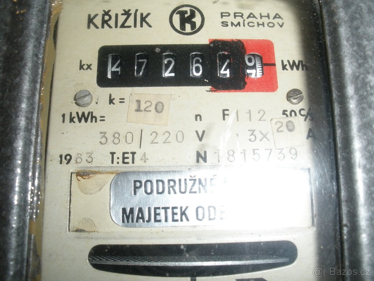 Starý podružný elektroměr - 6