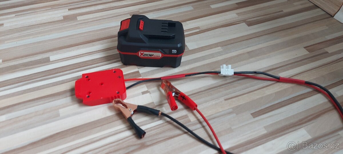 Startovací kabely+redukce pro Aku batrii Parkside 20V. - 6