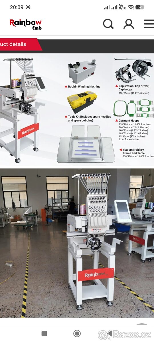 Vyšívací stroj Rainbow RBE2235 - 6