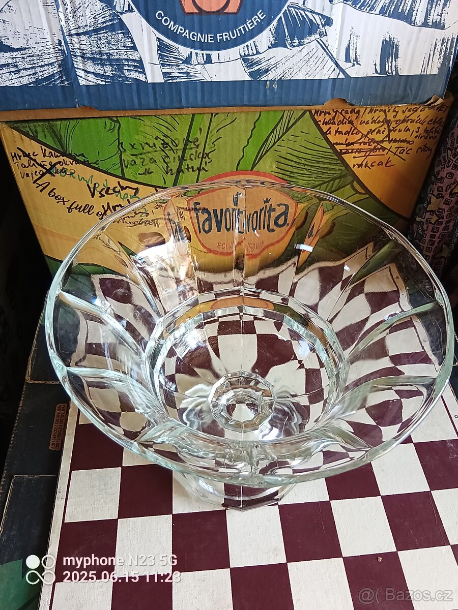 Stary křišťál brus mísy,karafa stamprle - 6