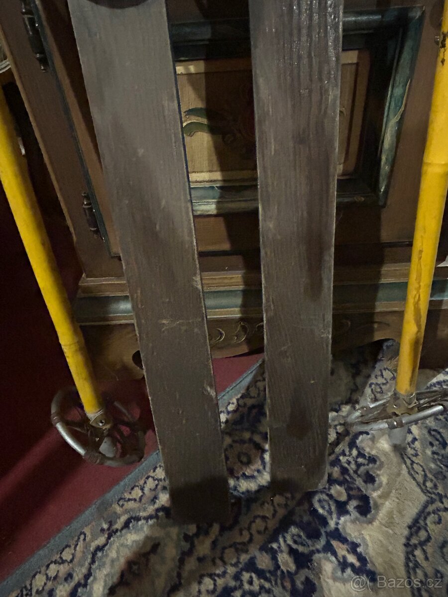 Dřevěné lyže Massag s kovovým vázáním Kandahar - 6