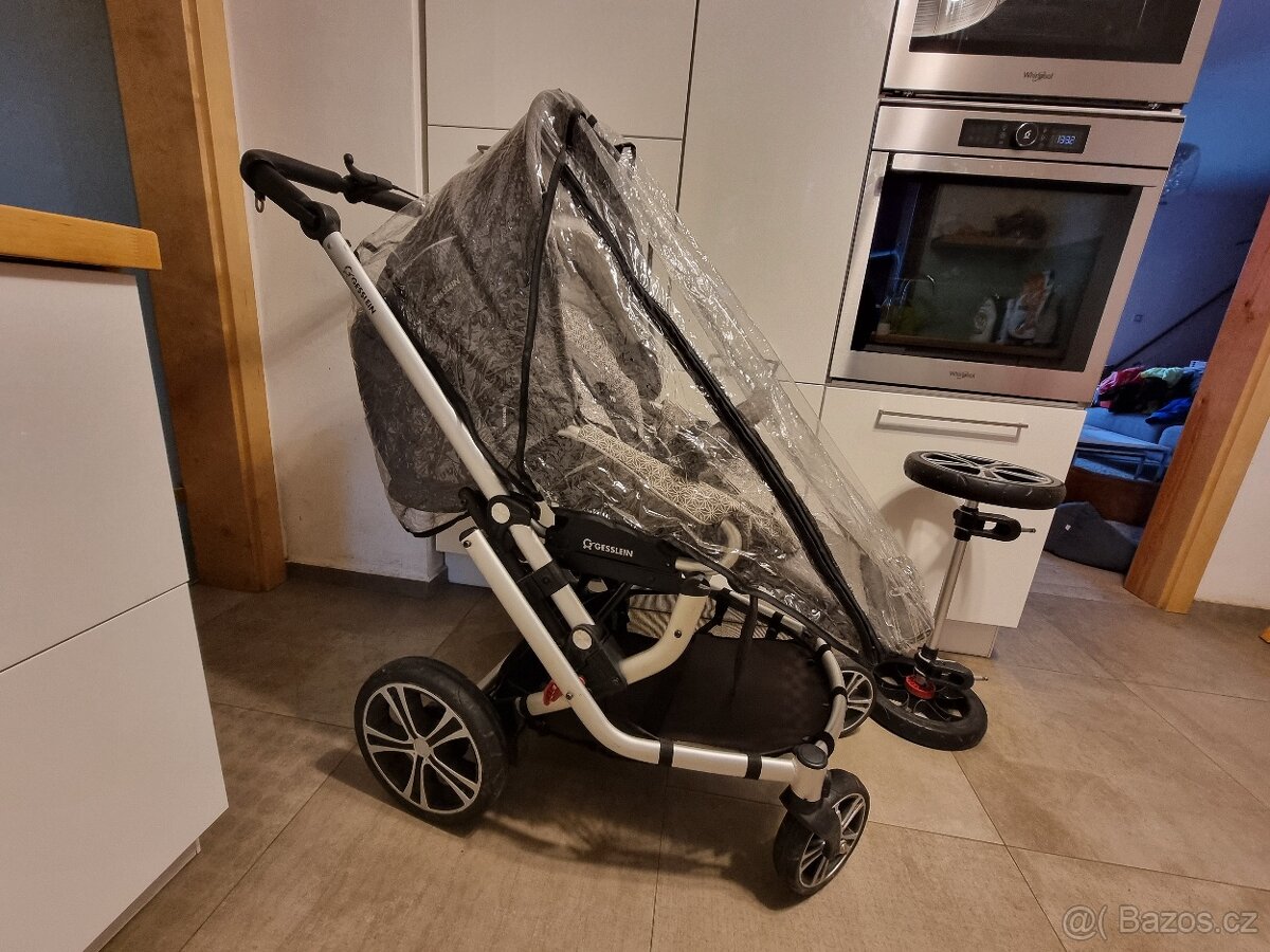 Kočárek Gesslein F6 Air+ ,kožené madlo, C1-Lift taška - 6