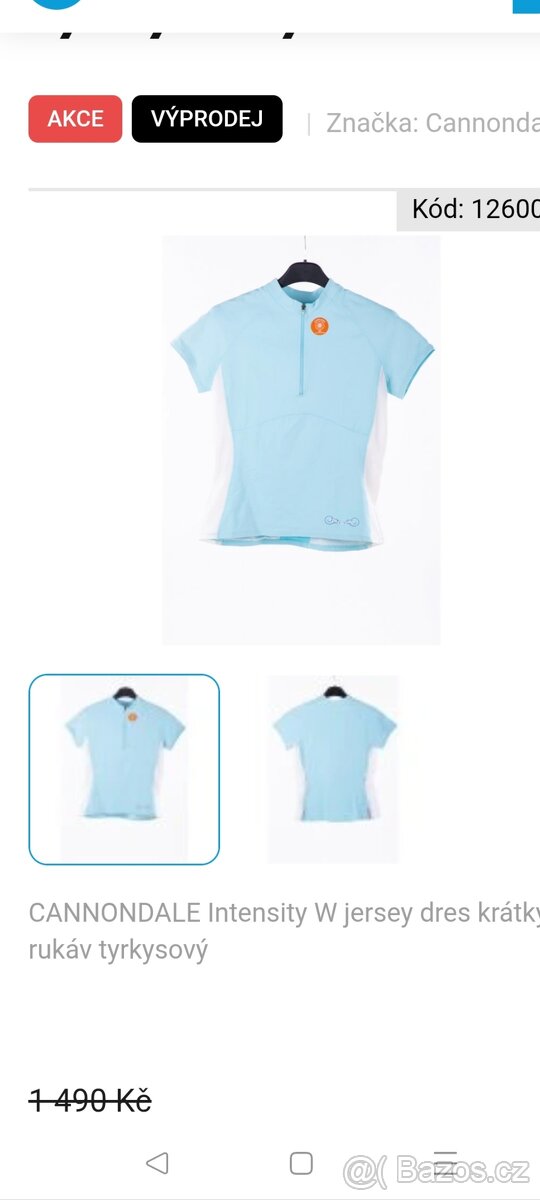 Prodám nové dámské cyklistické tričko Cannondale - 6