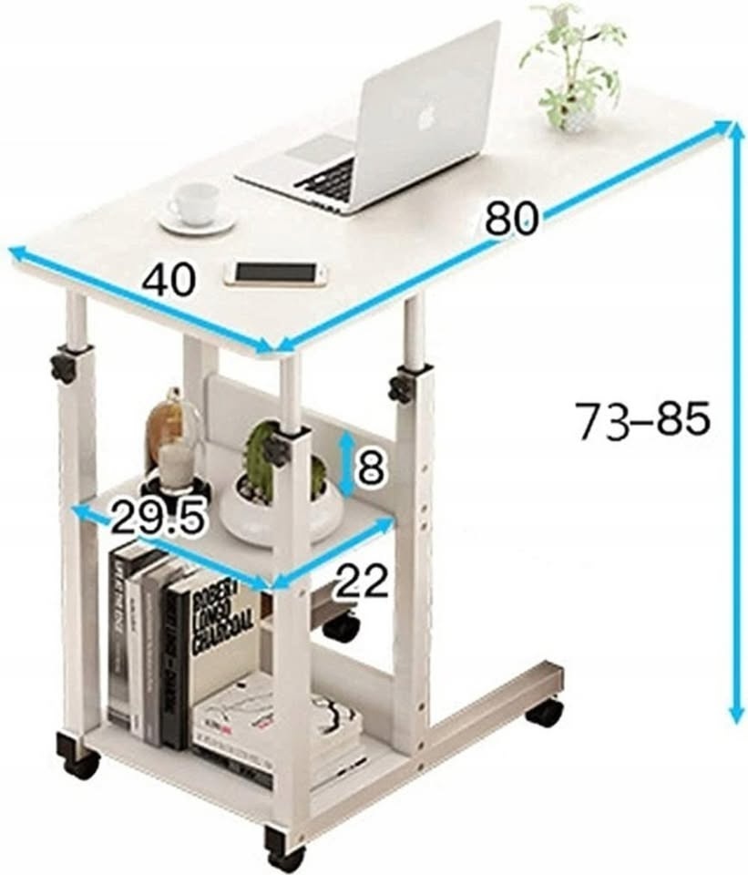 Mobilní stolek pod notebook s policemi - 2 varianty - 6