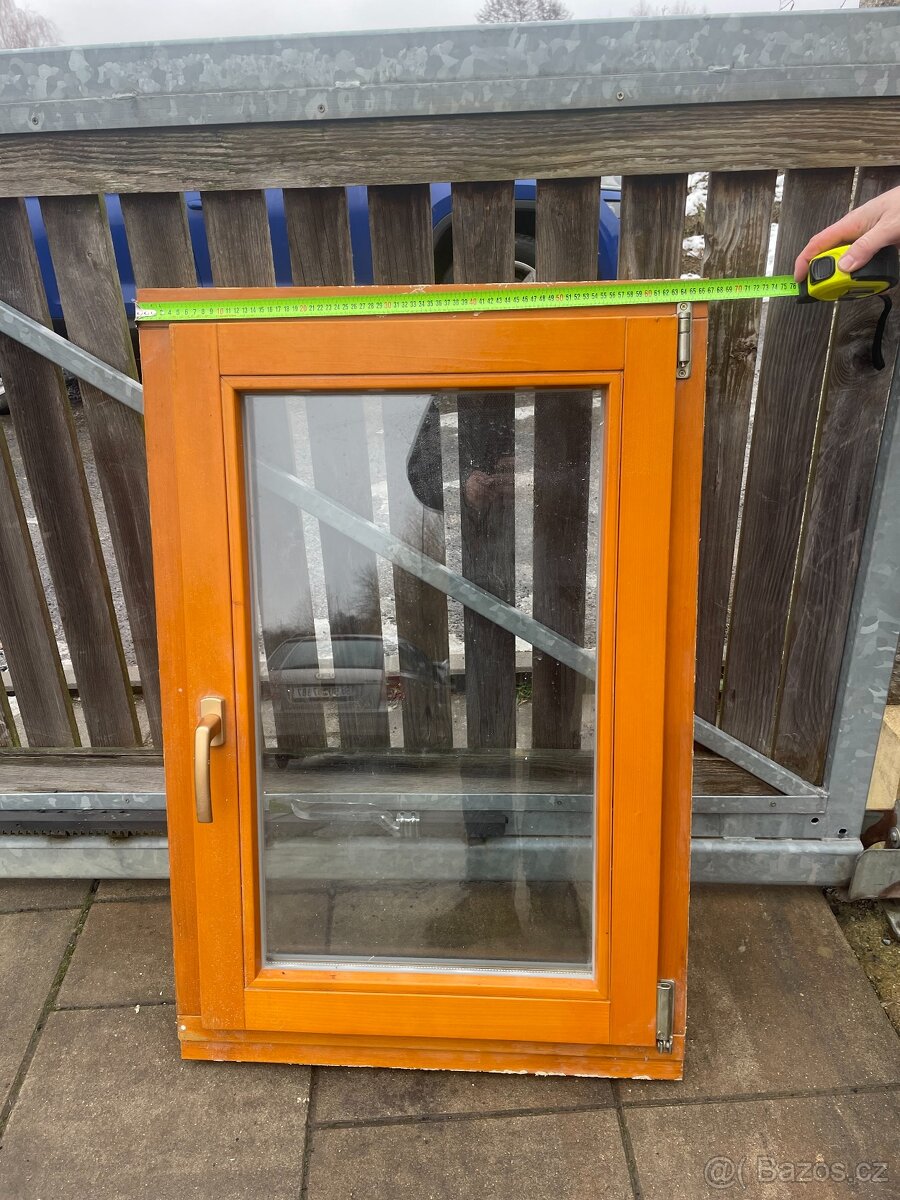 Dřevěné Eurookno 67 x 102 cm – Pravé, demontované - 6