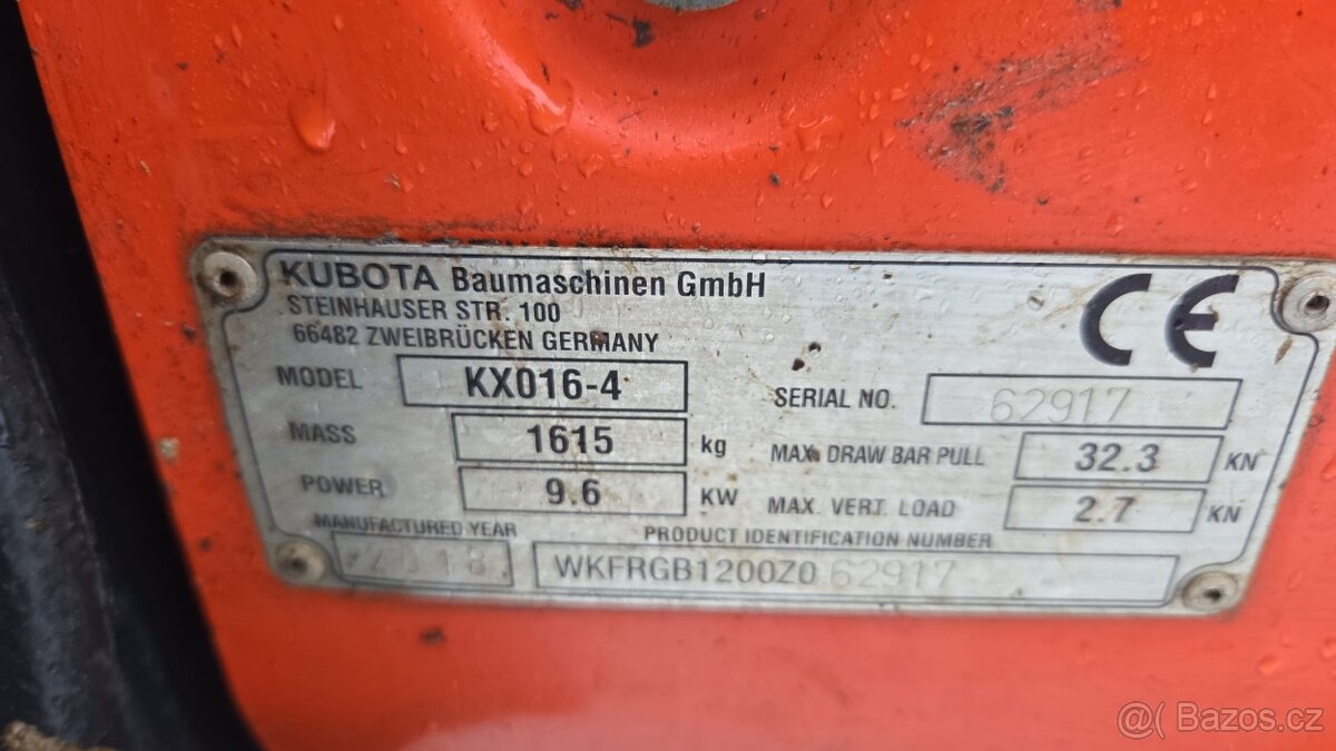 K prodeji mini bagr Kubota KX 016 - 6