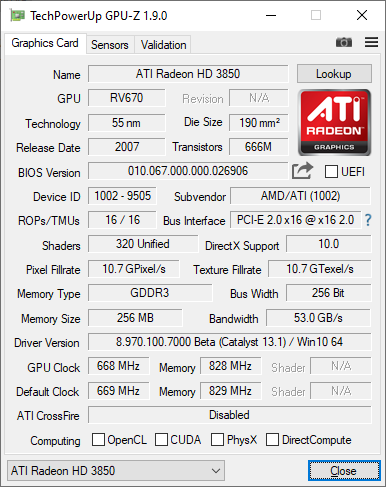 AMD ATI Radeon HD 3850 GDDR3 256bit - 6