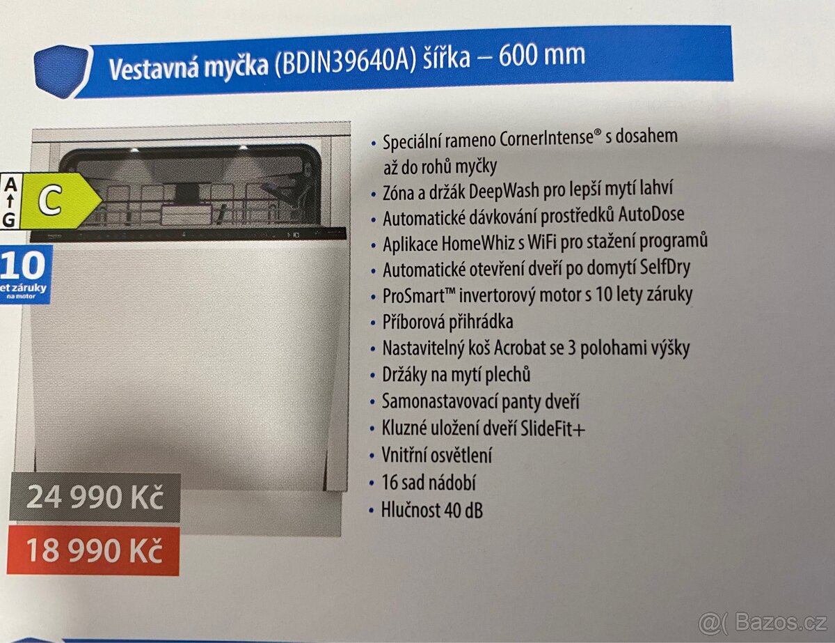 Nová myčka BEKO BDIN39640A-se spec. ramenem-SUPER CENA - 6