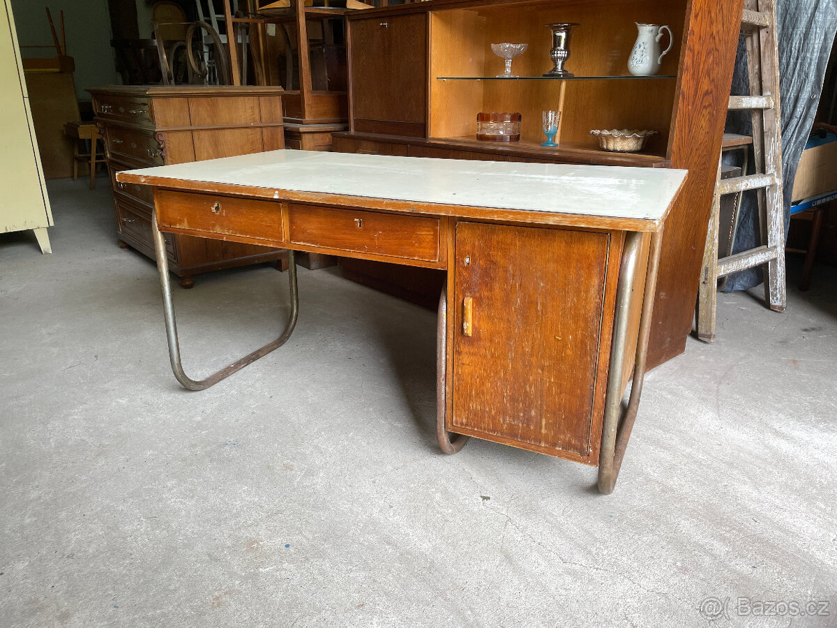 psací stůl do prostoru / chromovaná trubka / funkcionalismus - 6