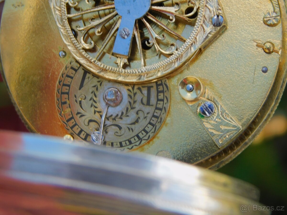 Celostříbrné anglické kapesní hodinky Špindlovky - 6