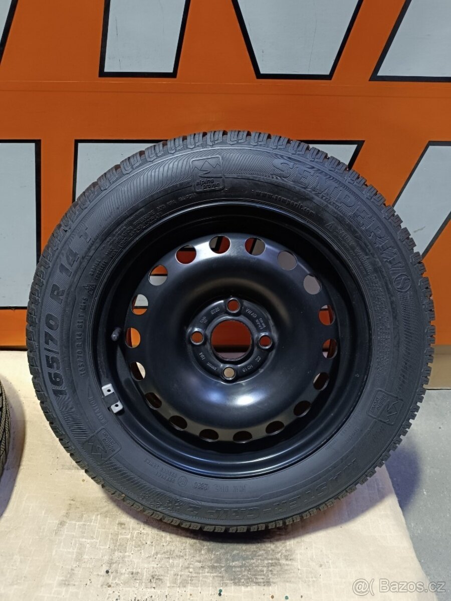 Pěkná sada na Citigo 4x100, zimní pneu 165/70 R14 - 6