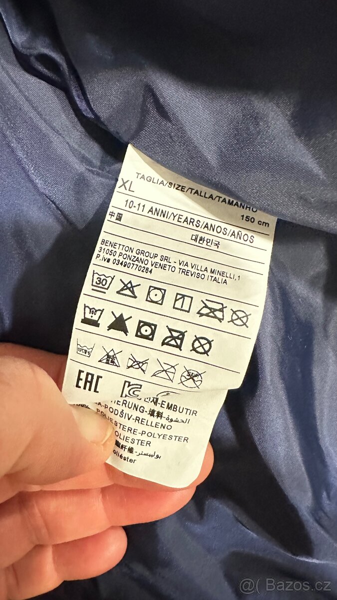 Zimní bunda Benetton vel. XL 10-11let, vel. 146-152 - 6