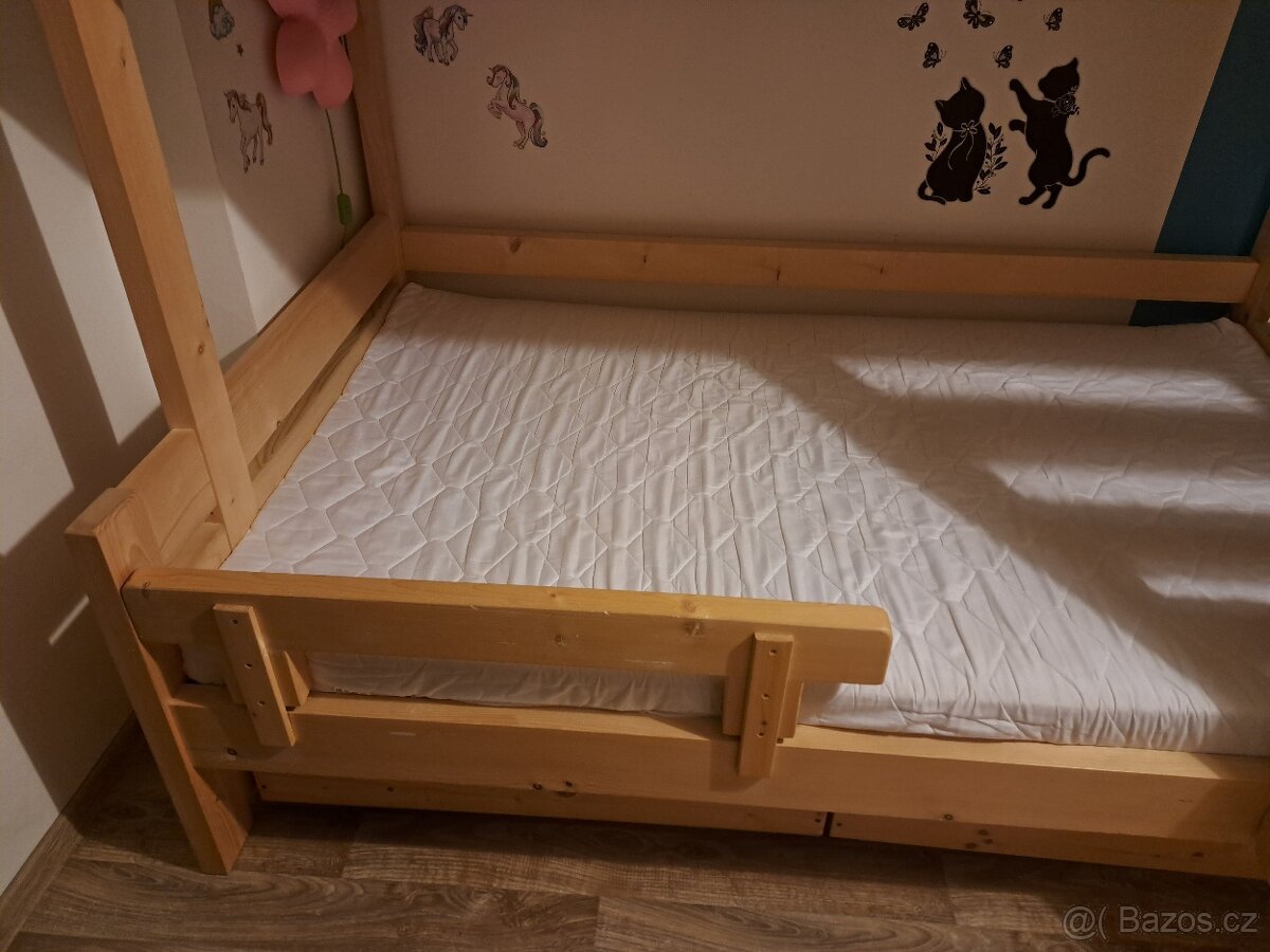 Palanda masiv + matrace 15cm + šuplíky - 6