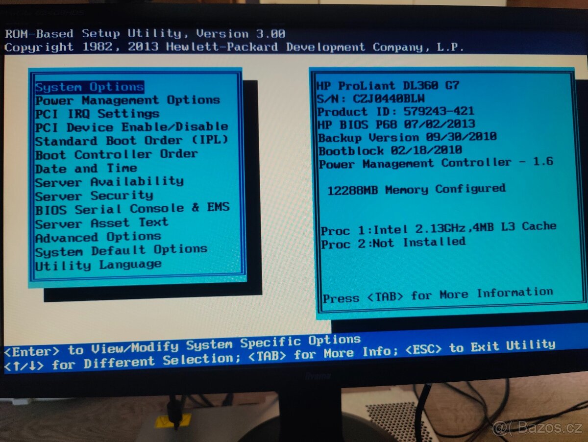 Server HP DL360 G7 12GB RAM 4 core Intel Xeon L5506 - 6