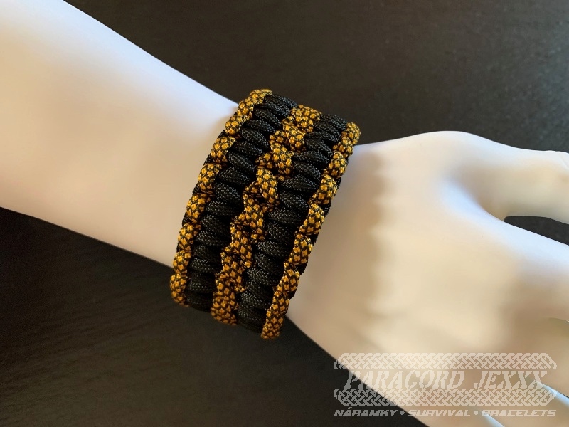 PARACORD náramek (19 cm) gold - black - 6