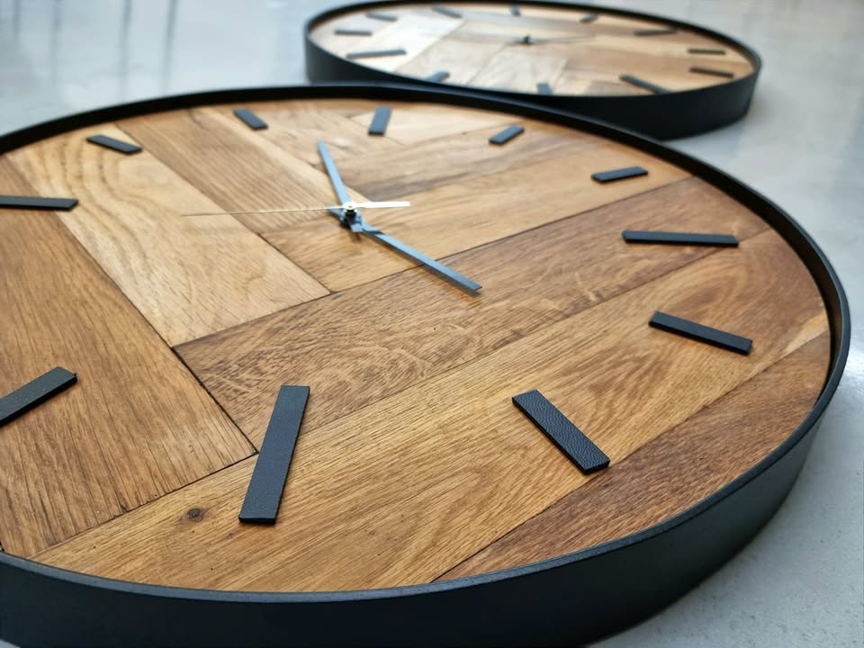 Nástěnné hodiny ze starých parket - 6
