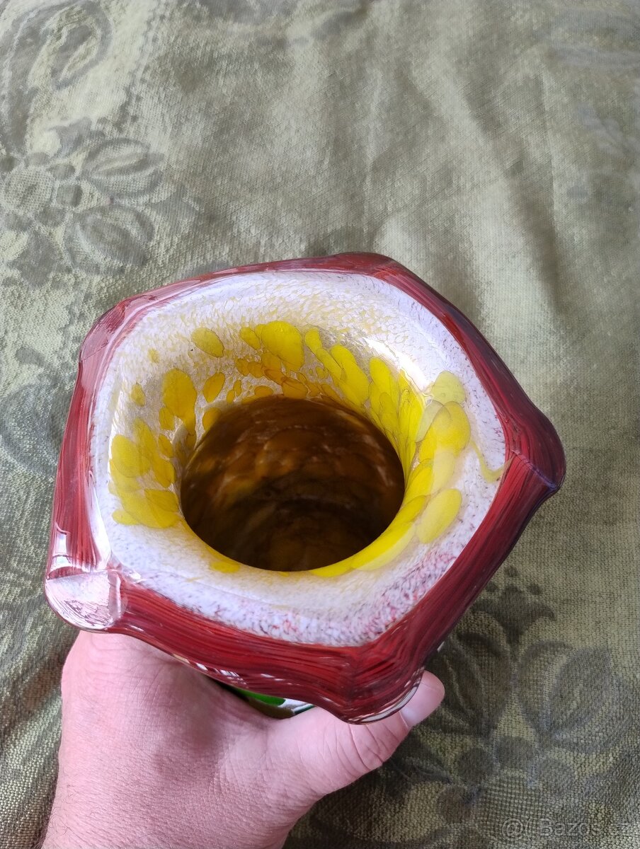 VINTAGE SKLENĚNÁ VÁZA - 6