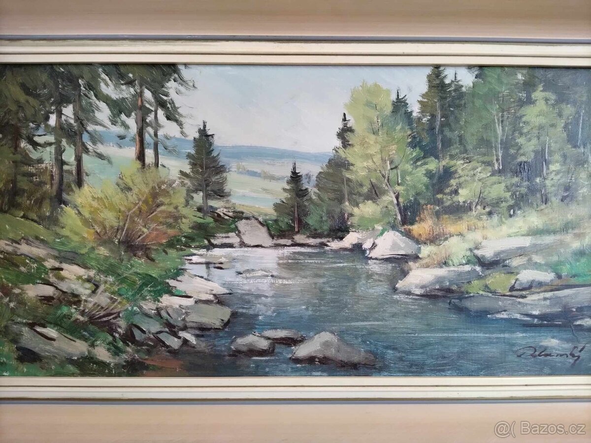 Řeka na Vysočině má rozměry rámu 58 x 33 cm - 6
