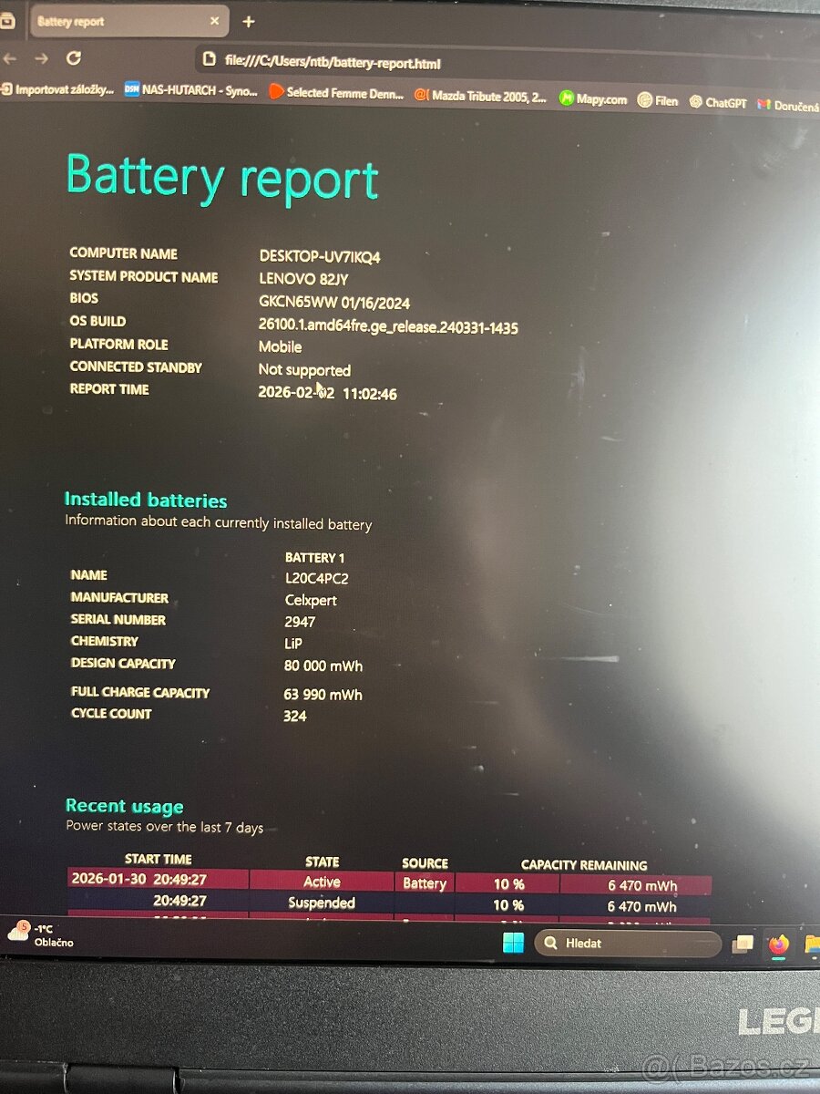 herní / pracovní notebook Lenovo Legion 5 - 6