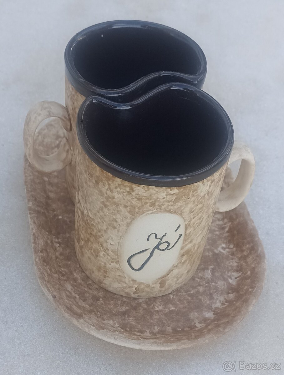 Prodám sadu keramické hrníčky na čaj JÁ a TY - 6