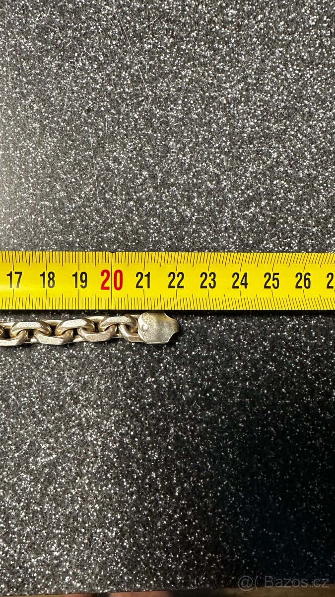 Set stříbrný řetěz a náramek / 206g - 6