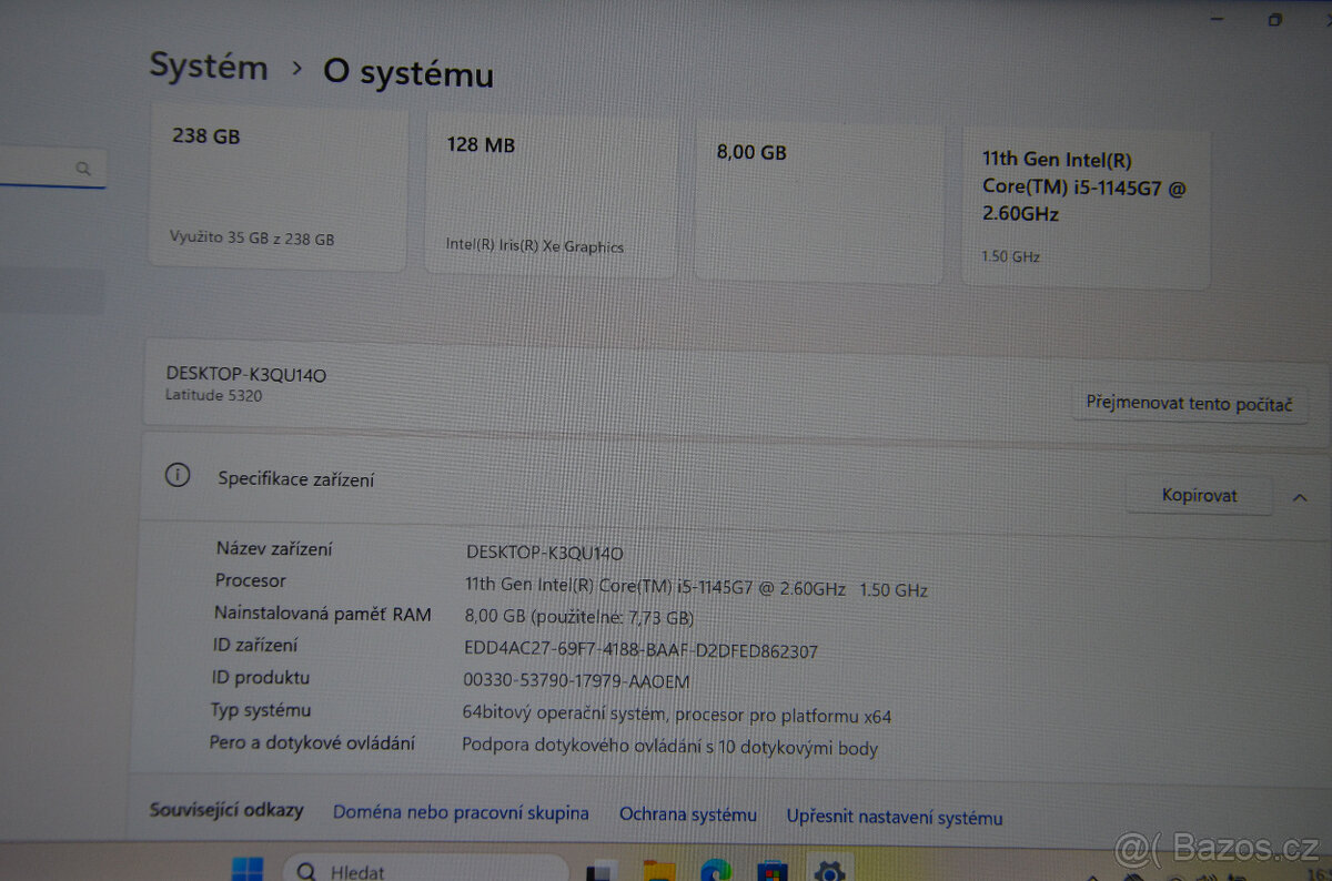 Dell latitude 5320 i5/8GB/SSD 256GB/záruka - 6