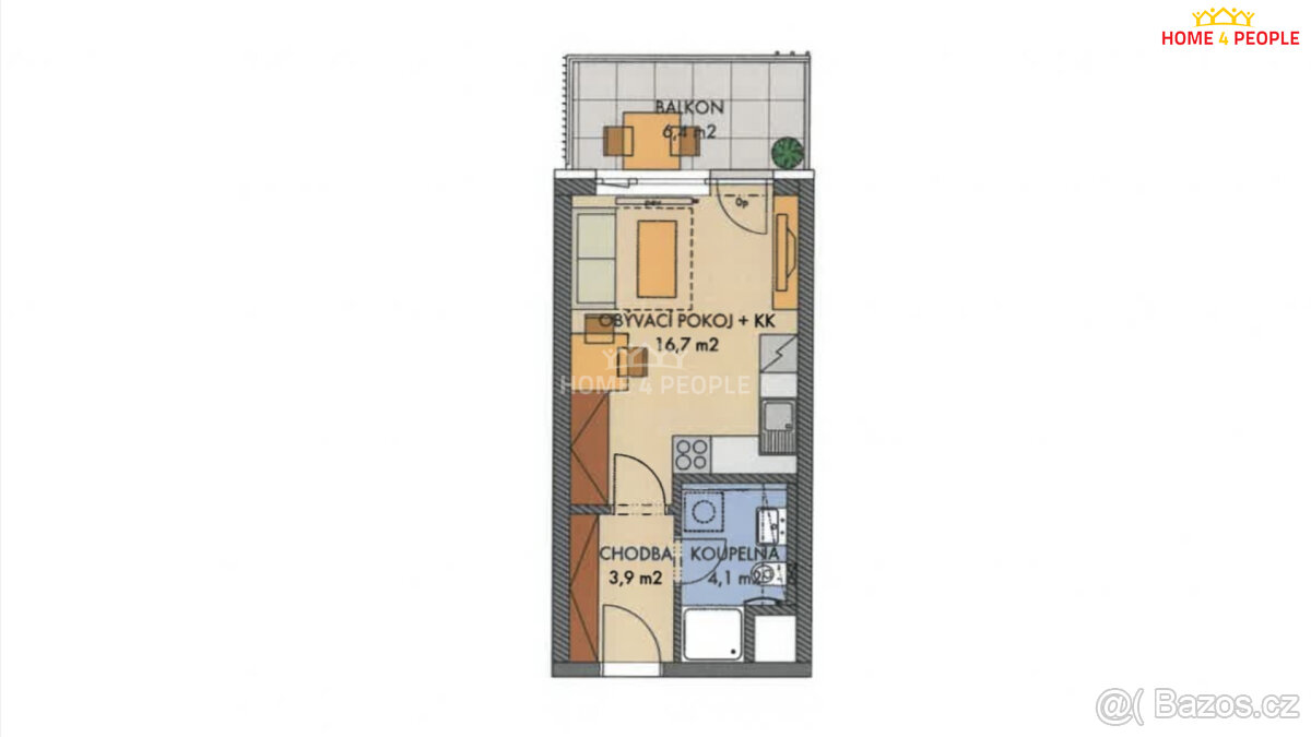 1+kk 25,5m + 6,4m lodžie - 6