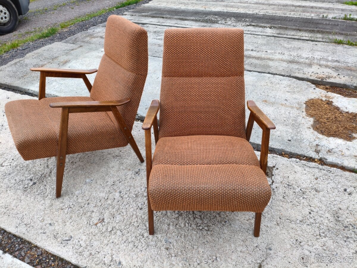 Párová Retro křesla v původním stavu - 6