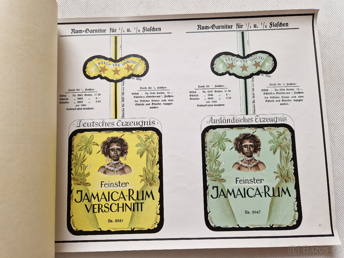 Starý reklamní vzorník etikety víno likér 1930 litografie - 6