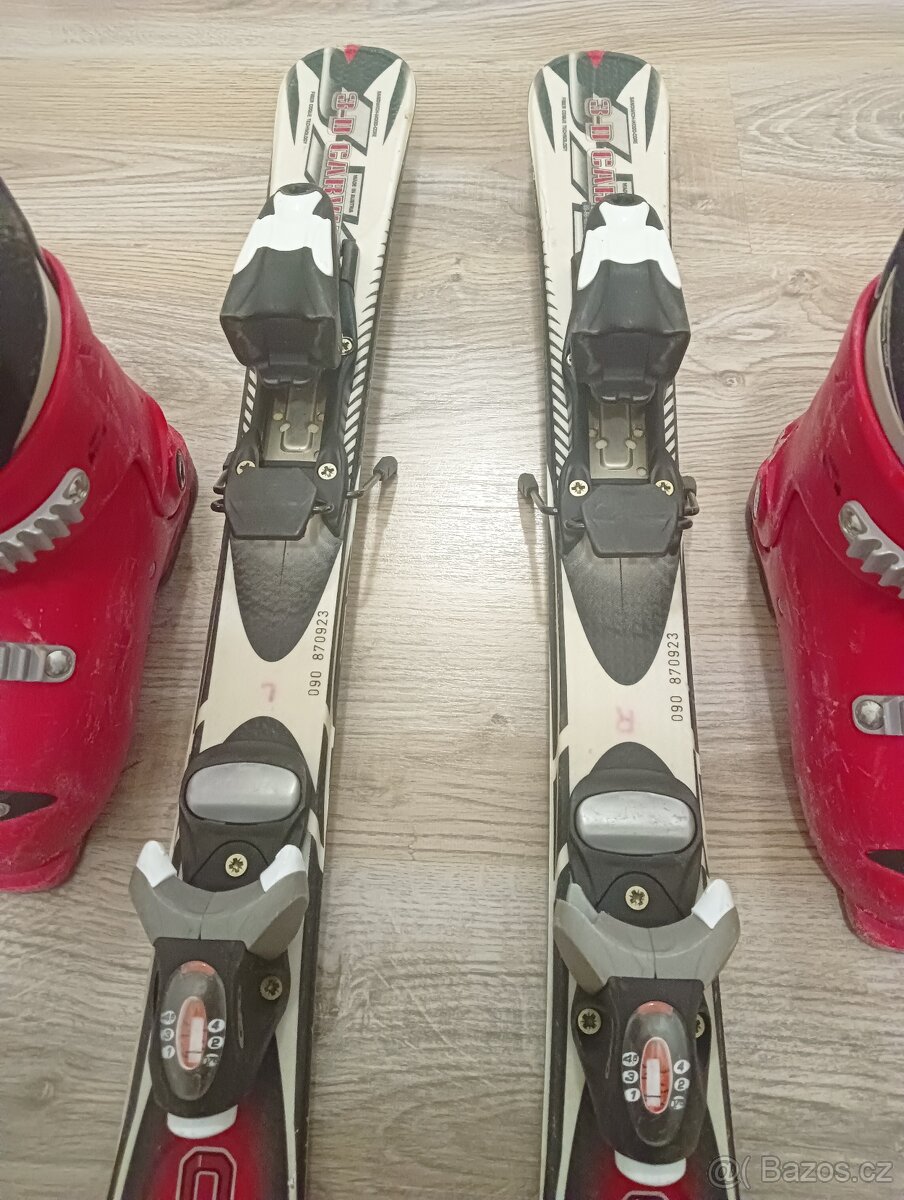 Dětské lyže 90 + lyžáky, helmy, brýle, páteřák - 6