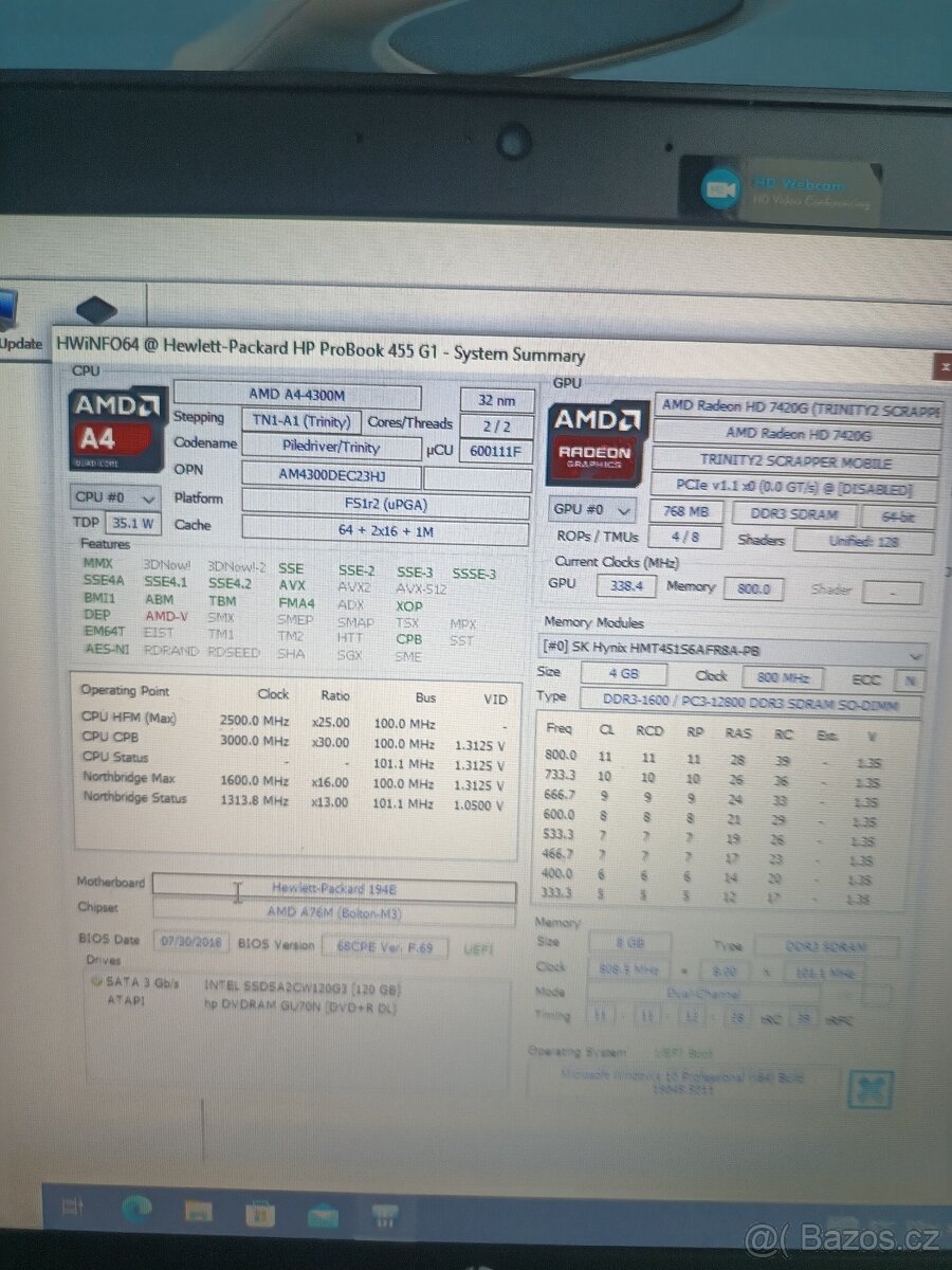 HP ProBook 455 G1 – SSD, 8 GB - 6