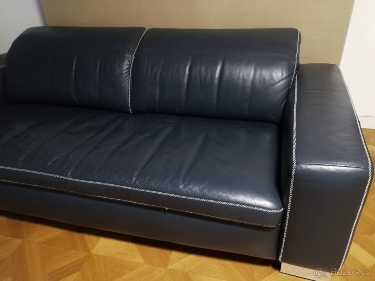 Luxusní kožená sedačka LAKE (pravá kůže) – elektrický výsuv. - 6