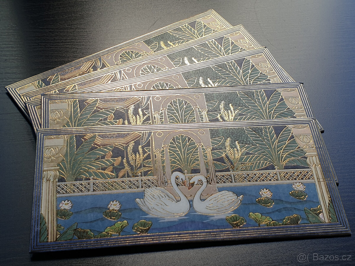 Svatební obálky – luxusní design s labutěmi, zlaté detaily - 6