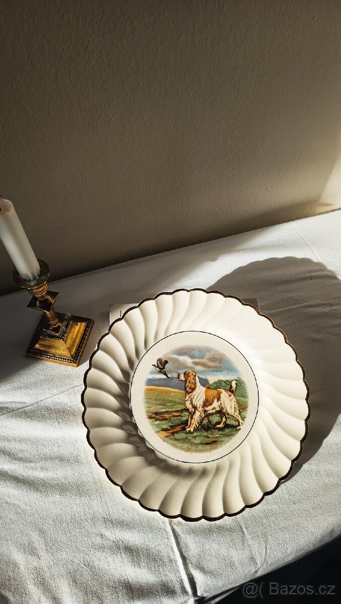Starožitný anglický lovecký talíř Myott - 6