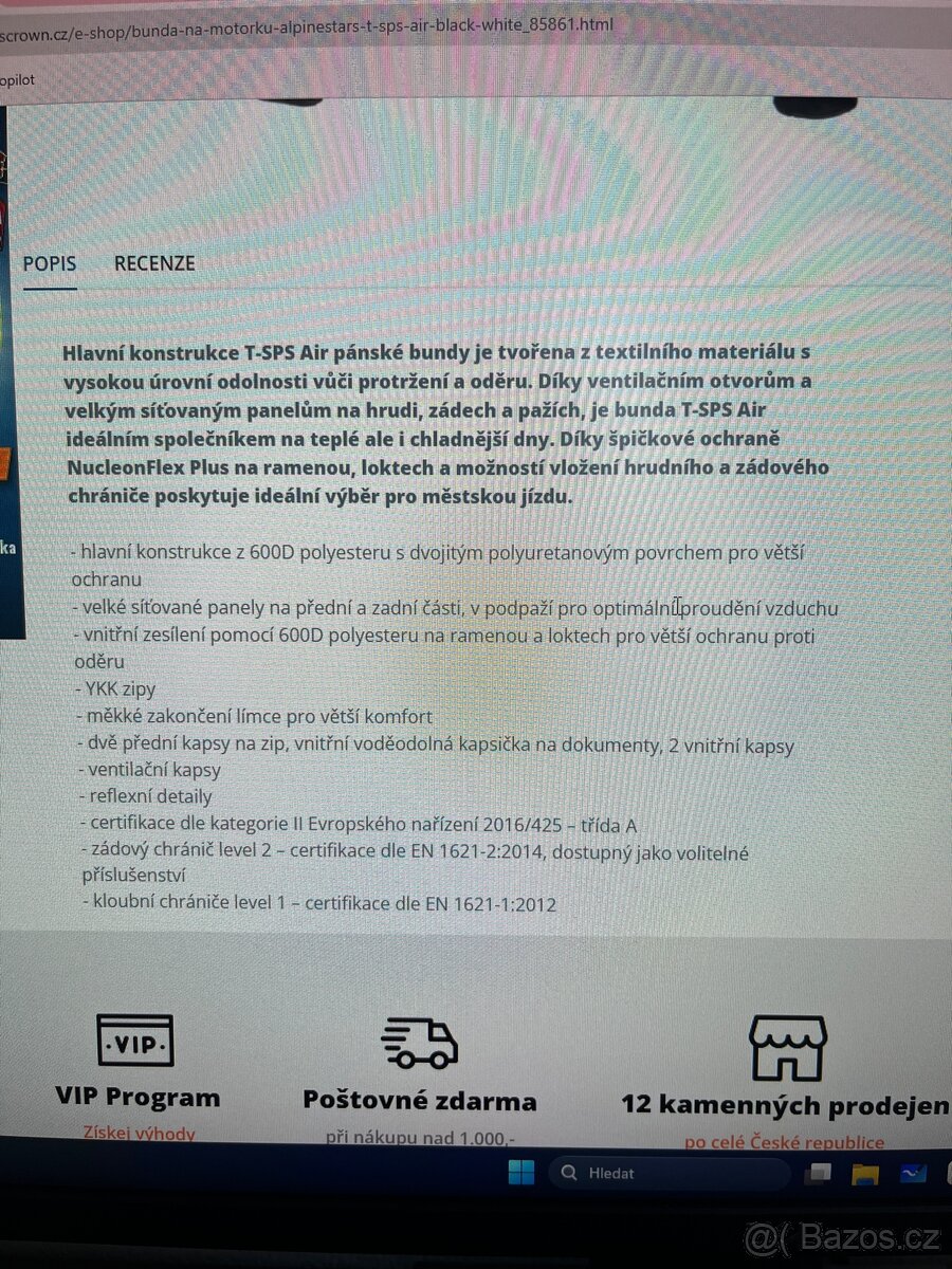 Alpinestars nepromokavá bunda L - 6