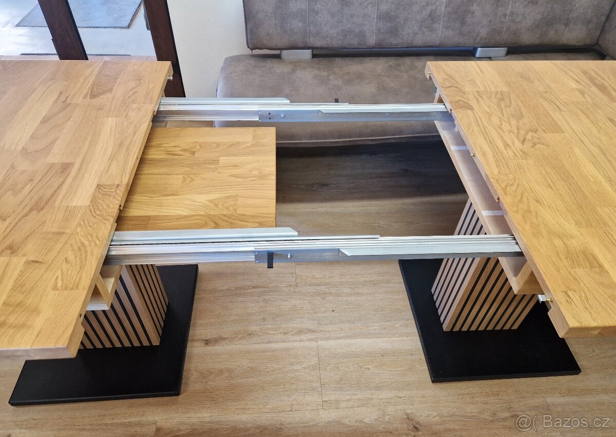 Sleva - Nový rozkládací stůl dub masiv 95x161+3x40 cm - 6