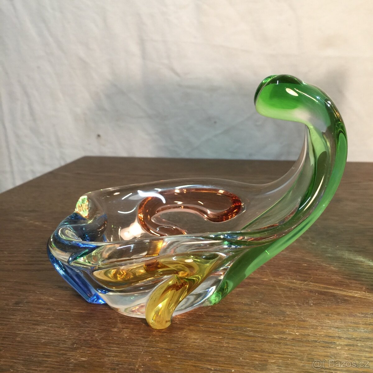 Hutní sklo váza a miska krásné barvy. Rhapsody Zemek - 6