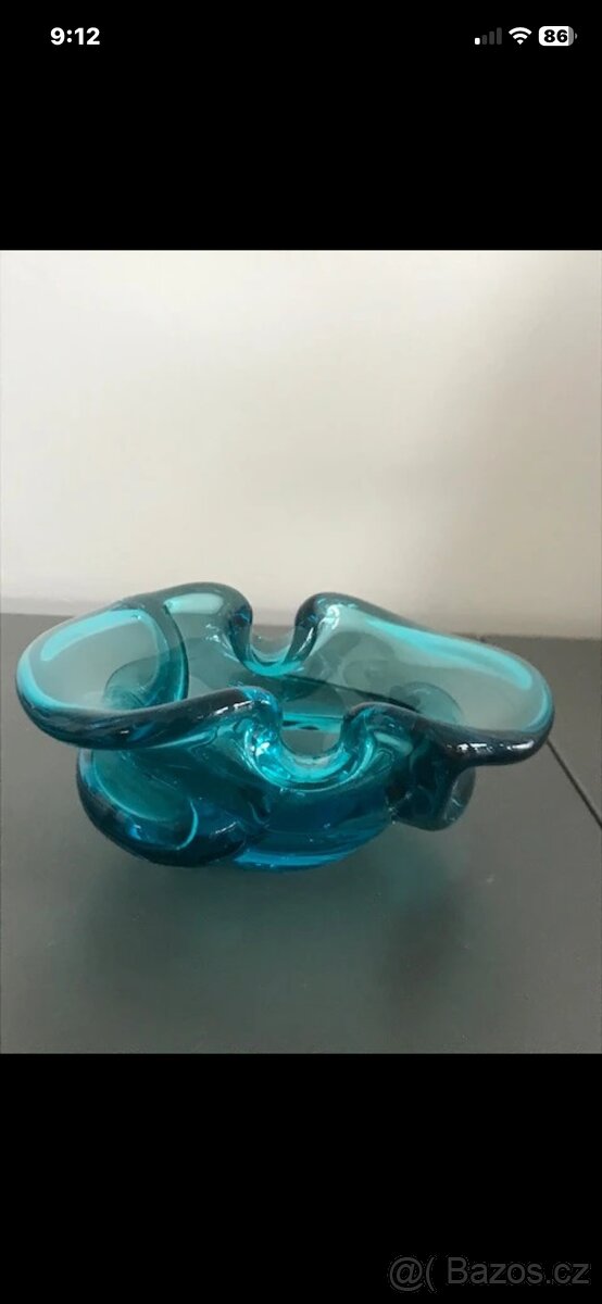 hutnické sklo mísa, těžítko,popelník - 6