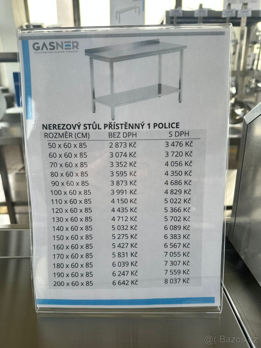 Nerezový stůl s policí - 6